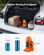 VEVOR Hydraulic Bottle Jack, 20 Ton (44092 lbs) Load Capacity, 225-435 mm Lifting Range, Heavy Duty Welded Bottle Jack for Car, SUV, Pickup, Auto Repair, House Lift and Agricultural Equipment, Orange