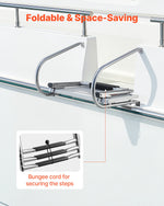 VEVOR Boat Ladder, 3 Steps, Stainless Steel Telescoping Folding Swim Deck Ladder for Rear Entry Inboard, 181.44 kg Capacity with Wide Anti-Slip Steps & Handrails, for Outboards, Yacht, Pontoon Boats