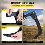 VEVOR Hitch Mounted Ripper, 18\" Shank Length Box Scraper Shank, 4 Hole Site Box Blade for Tractor, 2 Locating Pins Ripper Shank, 2 Plough Tips Box Blade Shank Teeth