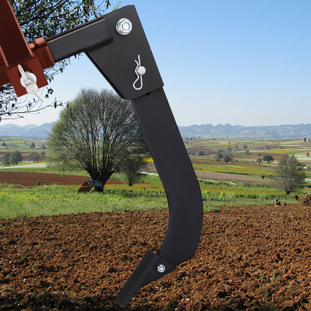 VEVOR Hitch Mounted Ripper, 18\" Shank Length Box Scraper Shank, 4 Hole Site Box Blade for Tractor, 2 Locating Pins Ripper Shank, 2 Plough Tips Box Blade Shank Teeth