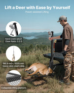 VEVOR Hitch Deer Hoist with Lifting System Platform, 300 lbs Load Capacity, Game Hoist Winch Lift with 2-inch Receiver, 360-Degree Swivel Shaft &amp; Foldable, Hitch-Mounted Deer Hanger for Moving Game
