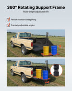 VEVOR Hitch Deer Hoist with Lifting System Platform, 300 lbs Load Capacity, Game Hoist Winch Lift with 2-inch Receiver, 360-Degree Swivel Shaft &amp; Foldable, Hitch-Mounted Deer Hanger for Moving Game