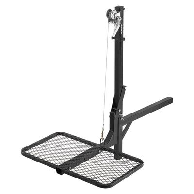 VEVOR Hitch Deer Hoist with Lifting System Platform, 300 lbs Load Capacity, Game Hoist Winch Lift with 2-inch Receiver, 360-Degree Swivel Shaft &amp; Foldable, Hitch-Mounted Deer Hanger for Moving Game