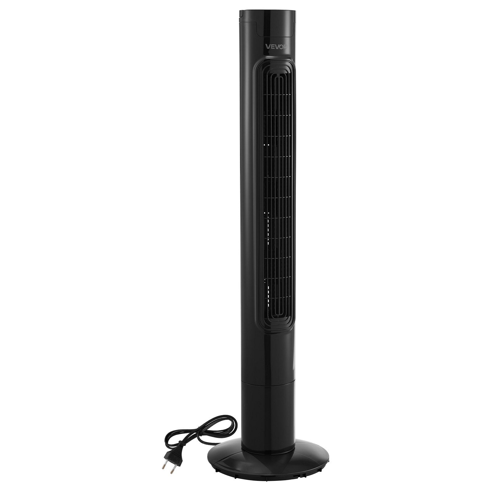 VEVOR Tower Fan, 50-Degree Oscillating Standing Fan, 3 Speeds & 3 Modes & 7.5-Hour Timer, 4.2 m/s High Velocity Floor Air Circulator, Powerful Airflow for Bedroom, Living Room, Home, Office, Black