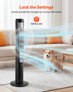 VEVOR Tower Fan, 70-Degree Oscillating Standing Fan, 3 Speeds & 4 Modes & 12-Hour Timer, 5.3 m/s High Velocity Floor Air Circulator, Powerful Airflow for Bedroom, Living Room, Home, Office, Black