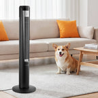 VEVOR Tower Fan, 70-Degree Oscillating Standing Fan, 3 Speeds & 4 Modes & 12-Hour Timer, 5.3 m/s High Velocity Floor Air Circulator, Powerful Airflow for Bedroom, Living Room, Home, Office, Black