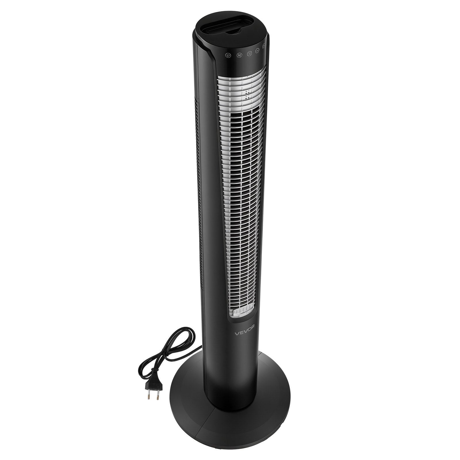 VEVOR Tower Fan, 70-Degree Oscillating Standing Fan, 3 Speeds & 4 Modes & 12-Hour Timer, 5.3 m/s High Velocity Floor Air Circulator, Powerful Airflow for Bedroom, Living Room, Home, Office, Black