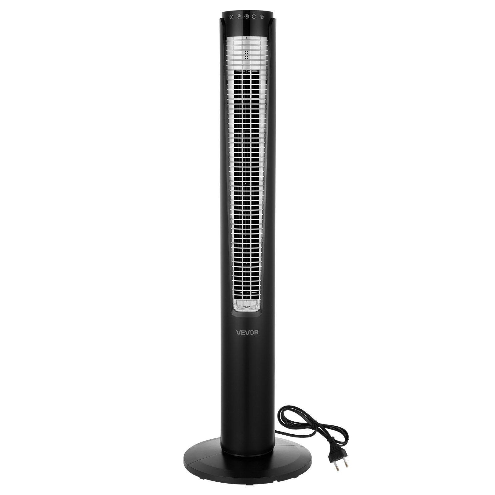 VEVOR Tower Fan, 70-Degree Oscillating Standing Fan, 3 Speeds & 4 Modes & 12-Hour Timer, 5.3 m/s High Velocity Floor Air Circulator, Powerful Airflow for Bedroom, Living Room, Home, Office, Black