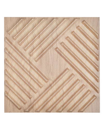 VEVOR 3D Wall Panels, 12-Pack 19.7 x 19.7 in PVC Modern Art Minimalist Salt Tiles, 32 Sq.Ft Coverage Accent Wall Panel, Interior Home Decor for Ceiling, Bedroom, Living & Gaming Room, Light Wood Color
