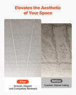 VEVOR 605x605mm PVC Ceiling Tiles 12-Pack Drop Ceiling Panels White Marble, PVC Foam Board, Grid Fit, Water-Resistant, Flexible Cut, Easy to Clean, Modern Decorative Finish for Home, Office Areas