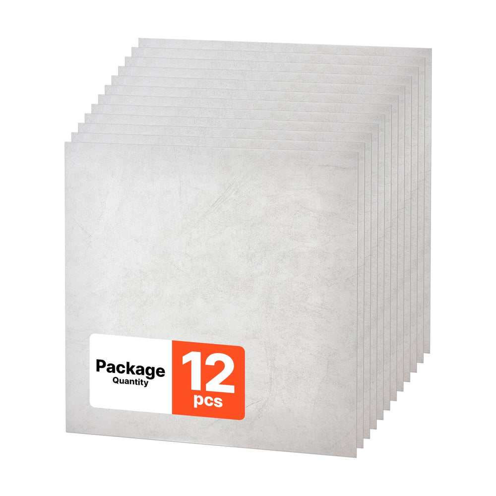 VEVOR 605x605mm PVC Ceiling Tiles 12-Pack Drop Ceiling Panels White Marble, PVC Foam Board, Grid Fit, Water-Resistant, Flexible Cut, Easy to Clean, Modern Decorative Finish for Home, Office Areas