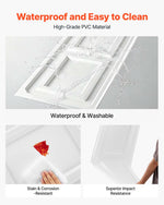 VEVOR 605x1215mm PVC Ceiling Tiles 12-Pack White 3D Textured Accent Panels, Smooth PVC Sheet for Drop Grid, Impact-Resistant, Paintable Surface, Easy Cut, Modern Decorative Style for Home, Office Area