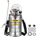 VEVOR Stainless Steel Sprayer 6L Household Gardening and Floor Cleaning Sprayer, Suitable for the Current Neds of Industry, Agriculture, Commerce, Medicine and Other Industries