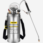 VEVOR Stainless Steel Sprayer 8L Household Gardening and Floor Cleaning Sprayer, Suitable for the Current Neds of Industry, Agriculture, Commerce, Medicine and Other Industries