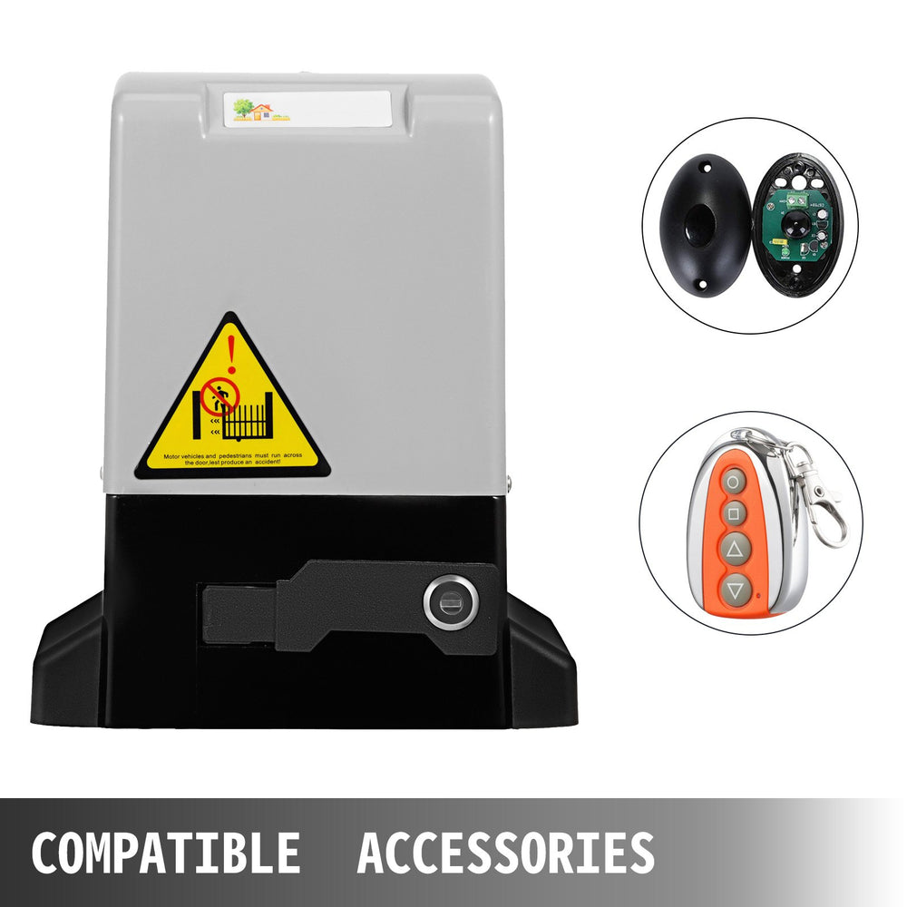 VEVOR Automatic Gate Opener 600 kg/1300 lb, with Infrared Security Photocell Sensor with 2 Remote Controls Sliding Gate Opener Move Speed 1188.7 cm Per Min