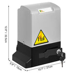 VEVOR Automatic Gate Opener 600 kg/1300 lb, with Infrared Security Photocell Sensor with 2 Remote Controls Sliding Gate Opener Move Speed 1188.7 cm Per Min