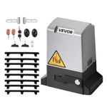 VEVOR Automatic Gate Opener, 280W Electric Sliding Gate Opener for Doors up to 25m 816kg, Nylon Gear Rack Rolling Door Motor with Infrared Sensor & 2 Remote Controls, Driveway Gates Opening System