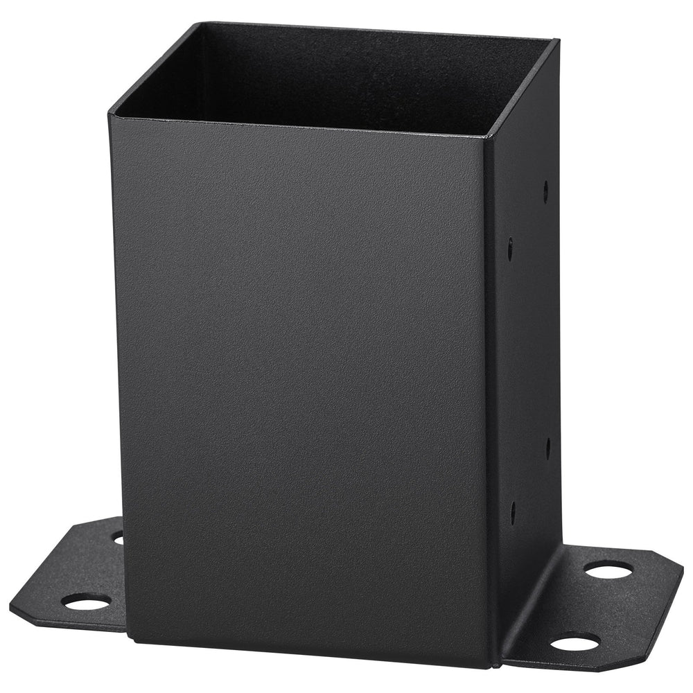 VEVOR 101.6x101.6mm Post Base 10 Pcs, Inner Size 91x91 Post Base Brackets, Heavy Duty Powder-Coated Post Anchor Matte Black Wood Post Brackets for Pavilion Deck Railing Support Deck Base Plate