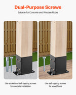 VEVOR 4x4 Post Base 10 Pcs, Inner Size 3.6x3.6 inch / 91.44x91.44 mm Post Brackets, Heavy Duty Carbon Steel Decking Posts, Wood Posts Brackets for Pavilion Deck Railing Support Deck Base Plate, Black
