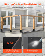 VEVOR 4x4 Post Base 10 Pcs, Inner Size 3.6x3.6 inch / 91.44x91.44 mm Post Brackets, Heavy Duty Carbon Steel Decking Posts, Wood Posts Brackets for Pavilion Deck Railing Support Deck Base Plate, Black