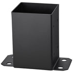VEVOR 101.6x101.6mm Post Base 2 Pcs, Inner Size 91x91 Post Base Brackets, Heavy Duty Powder-Coated Post Anchor Matte Black Wood Post Brackets for Pavilion Deck Railing Support Deck Base Plate