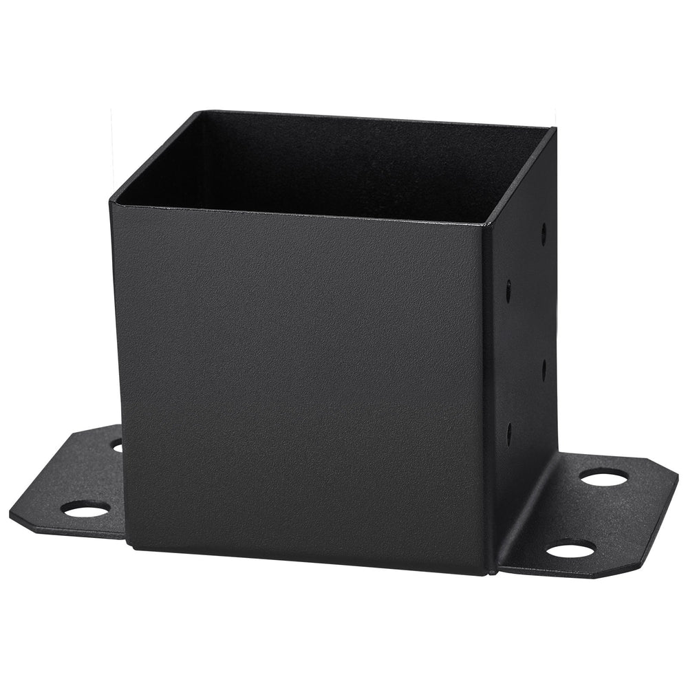 VEVOR 152.4x152.4 Post Base 4 Pcs, Inner Size 142x142 Post Base Brackets, Heavy Duty Powder-Coated Post Anchor Matte Black Wood Post Brackets for Pavilion Deck Railing Support Deck Base Plate