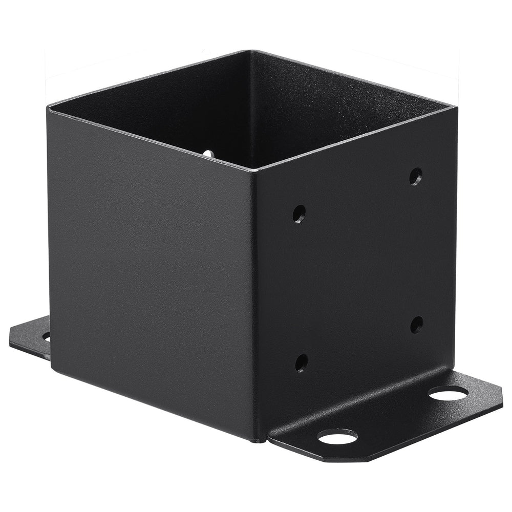 VEVOR 152.4x152.4 Post Base 4 Pcs, Inner Size 142x142 Post Base Brackets, Heavy Duty Powder-Coated Post Anchor Matte Black Wood Post Brackets for Pavilion Deck Railing Support Deck Base Plate