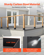 VEVOR 4x4 Post Base 8 Pcs, Inner Size 3.6x3.6 inch / 92x92 mm Post Brackets, Heavy Duty Carbon Steel Decking Posts, Wood Posts Brackets for Pavilion Deck Railing Support Deck Base Plate, Black