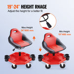 VEVOR Rolling Garage Stool 136.1 kg Adjustable Mechanic Work Shop Seat w/Casters