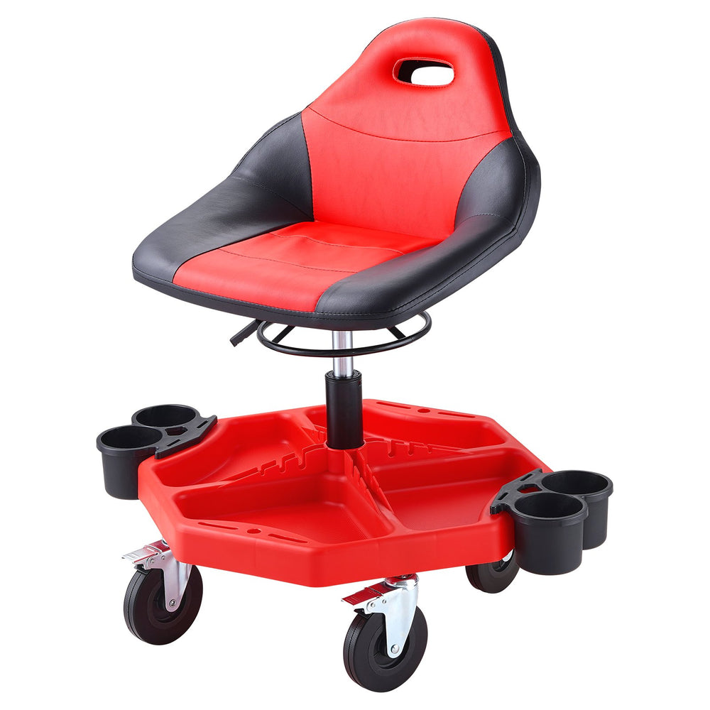 VEVOR Rolling Garage Stool 136.1 kg Adjustable Mechanic Work Shop Seat w/Casters