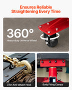 VEVOR Auto Body Frame Puller Straightener, 6T Tension Car Body Repair Equipment with 6000PSI Hydraulic Foot Pump & Swivel Post, Includes 16 Straightening Tools, for Auto Repair Shop, Sedan SUV Pickup