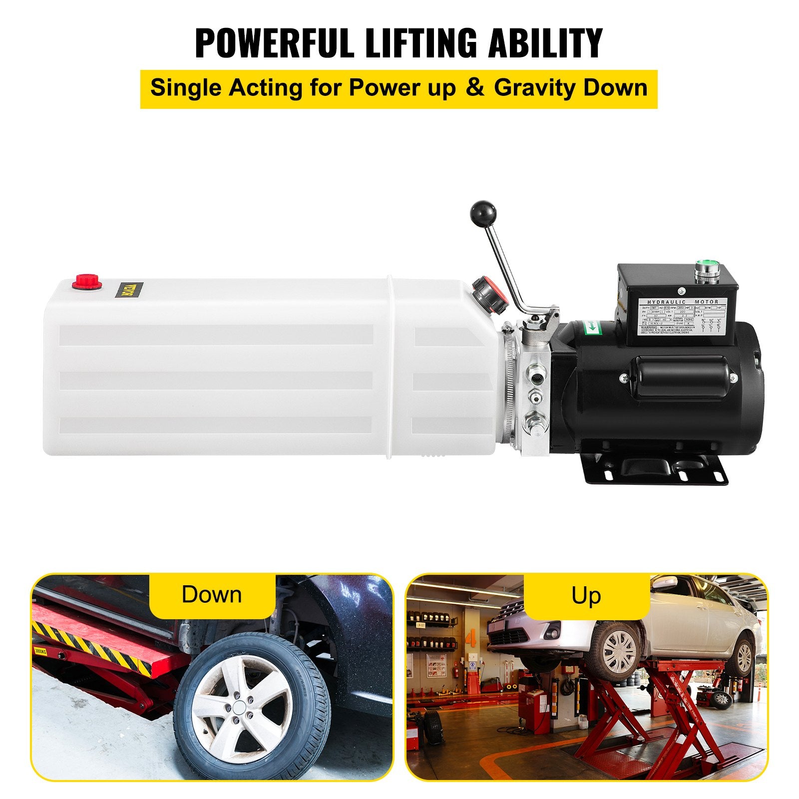 VEVOR 6L Car Lift Hydraulic Power Unit Pack 220V 50hz 1 ph 2750 PSI Auto