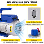VEVOR 2 Gallon/7.6 L Vacuum Chamber Silicone Epoxy Degassing 4CFM 113L/min 1/3HP Vacuum Pump