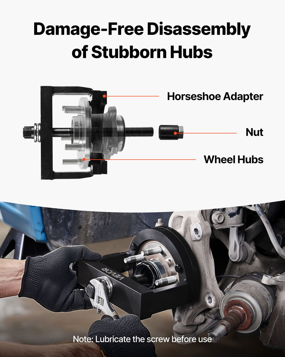 VEVOR Master Wheel Hub & Bearing Remover & Installer Kit, Fits Most Front-Wheel Drive Vehicles, Front Wheel Bearing Removal Tool, Wheel Bearing Installer Kit, Easy Bearing Swaps with No Press Required
