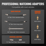 VEVOR Compression Tester Adapter Kit, 9 Pcs Automotive Engine Cylinder Leak Down Compression Test, Accurate Dual Scale Pressure Gauge 0-300 psi, with Long Reach Hoses and Case for Engine Cylinders