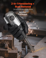 VEVOR Air Hammer, 4500BPM Pneumatic Hammer with Rust Removal Air Needle Scaler & 4PCS Chisels Round Shank, Lightweight & Compact Air Chisel Pneumatic Shovel Tool for Cutting Scraping Demolishing