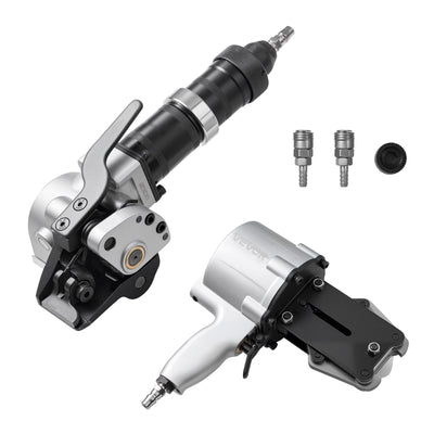 VEVOR Pneumatic Steel Strapping Machine, 8500 N Tension Force, Metal Strapping Tool Tensioner and Cutter Sealer for 19 mm Width Metal Belt, Heavy Duty Split Type Baler for High Tensile Packaging