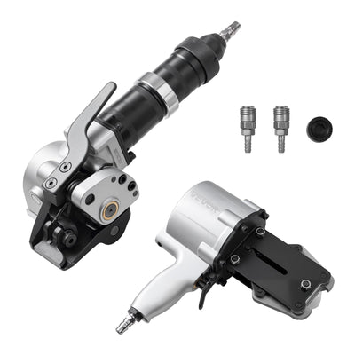 VEVOR Pneumatic Steel Strapping Machine, 8500 N Tension Force, Metal Strapping Tool Tensioner and Cutter Sealer for 32 mm Width Metal Belt, Heavy Duty Split Type Baler for High Tensile Packaging