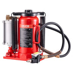 VEVOR Air Hydraulic Bottle Jack, 20 Ton Load Capacity, 260-495 mm Lifting Range, Pneumatic/Manual Heavy Duty Welded Bottle Jack with Pump for Car, Pickup, Truck, RV, SUV, Auto Repair, House Lift, Red