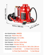 VEVOR Air Hydraulic Bottle Jack, 50 Ton (110231.5 lbs) Capacity, 265-410 mm Lifting Range, Pneumatic/Manual Heavy Duty Welded Bottle Jack with Pump for SUV, Pickup, Truck, RV, Car Auto Repair, Red