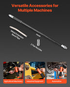 VEVOR Grease Gun, 6000 PSI High Pressure, Heavy Duty Pistol Grip Grease Gun Kit with 0.4 L Capacity, Includes 45.7 cm Flex Hose, 1 Extension Rigid Pipe and 2 Flat Nozzles for Automotive, Marine