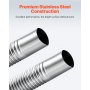 VEVOR Exhaust Hose, 1200mm Diesel Heater Flexible Exhaust Pipe, Stainless Steel Exhausts Hose with 2 Hose Clamps, Exhausts Hoses Kit Diesel Heater Accessories for 2KW 5KW 8KW Diesels Heaters
