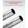 VEVOR Exhaust Hose, 3000mm Stainless Steel Exhausts Hose, Diesel Heater Flexible Exhaust Pipe with 2 Hose Clamps, Exhausts Hoses Kit Diesel Heater Accessories for 2KW 5KW 8KW Diesels Heaters