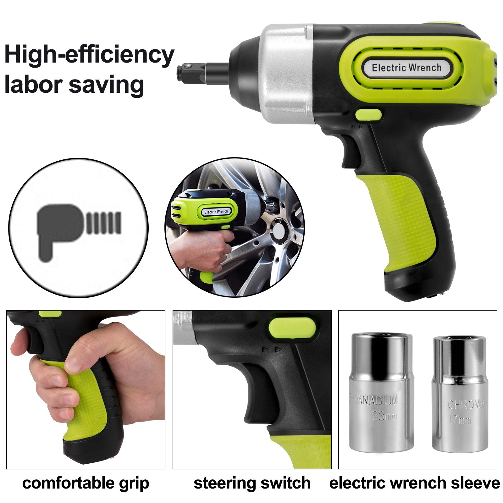 VEVOR Electric Car Jack 5 Ton Car Jack Hydraulic, Electric Floor Jack with Electric Impact Wrench, LED Light Hydraulic Jack Car Repair Tool, 155-530mm Lifting Range for SUV MPV Sedan Truck Repair