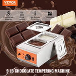 VEVOR Chocolate Tempering Machine Chocolate Melting Pot 4.1 kg 2 Tanks