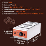 VEVOR Chocolate Tempering Machine Chocolate Melting Pot 4.1 kg 2 Tanks