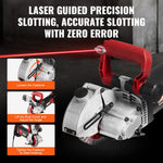 VEVOR Wall Chaser, 34 mm Cutting Depth Wall Cutting Machine 2500W Wall Groove Cutting Machine 38 mm Cutting Width Wall Slotting Machine With 5 Saw Blades 115 mm Diameter 6300r/Min with Infrared Ray