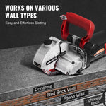 VEVOR Wall Chaser, 34 mm Cutting Depth Wall Cutting Machine 2500W Wall Groove Cutting Machine 38 mm Cutting Width Wall Slotting Machine With 5 Saw Blades 115 mm Diameter 6300r/Min with Infrared Ray