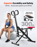 VEVOR Squat Machine, Deep Squat Rowing Machine for Home, Easy Setup & Foldable Exercise Equipment, Glute Trainer Machine with 12-Gear Adjustable Resistance, Glutes & Leg Home Workout Machine, Black