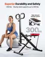 VEVOR Squat Machine, Deep Squat Rowing Machine for Home, Easy Setup & Foldable Exercise Equipment, Glute Trainer Machine with 2 High-Strength Resistance Bands, Glutes & Leg Home Workout Machine, Black